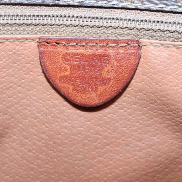 CELINE Macadam Canvas Shoulder Bag PVC Leather Brown - Picture 10 of 16